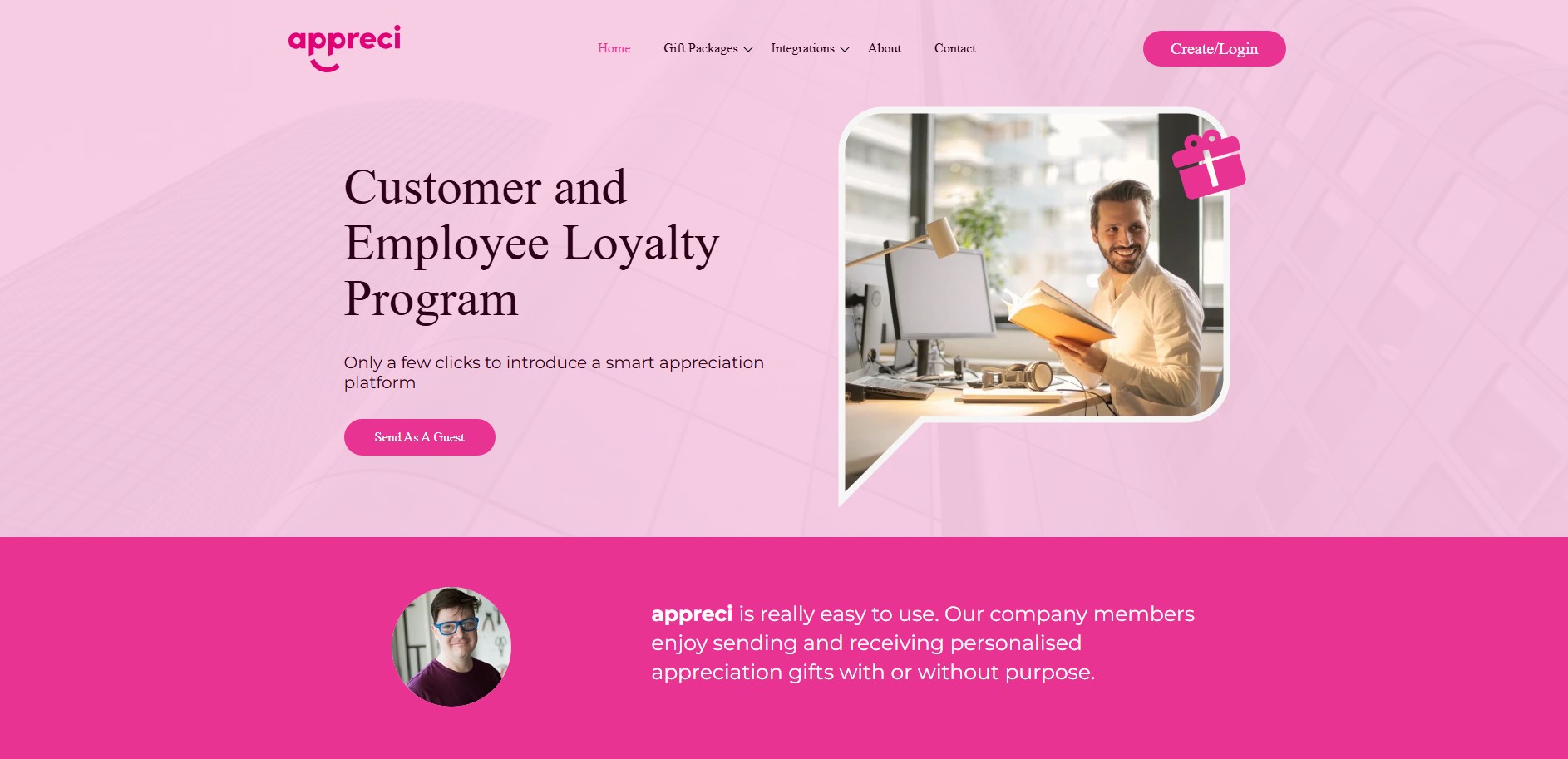 Appreci website preview