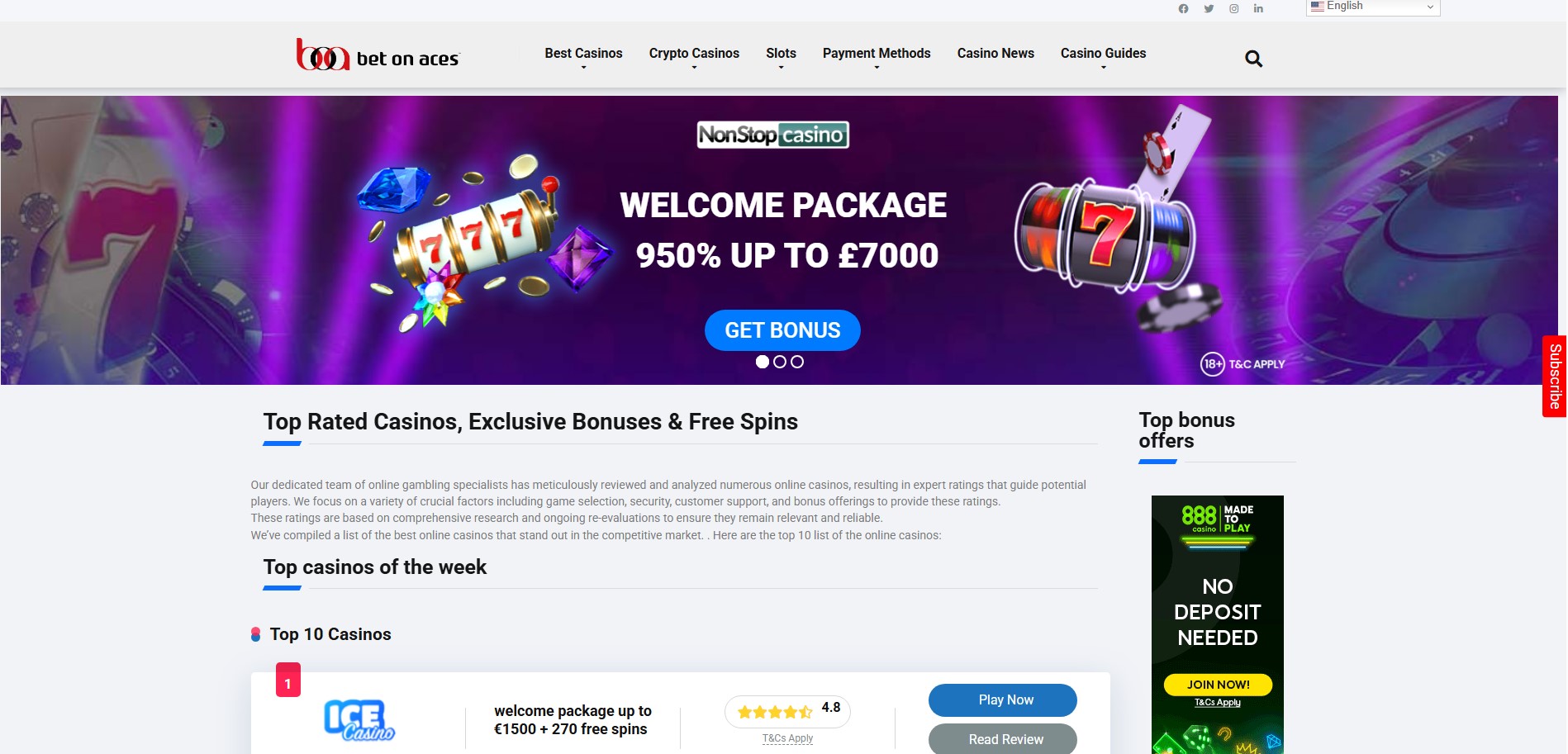 Beton Aces website preview