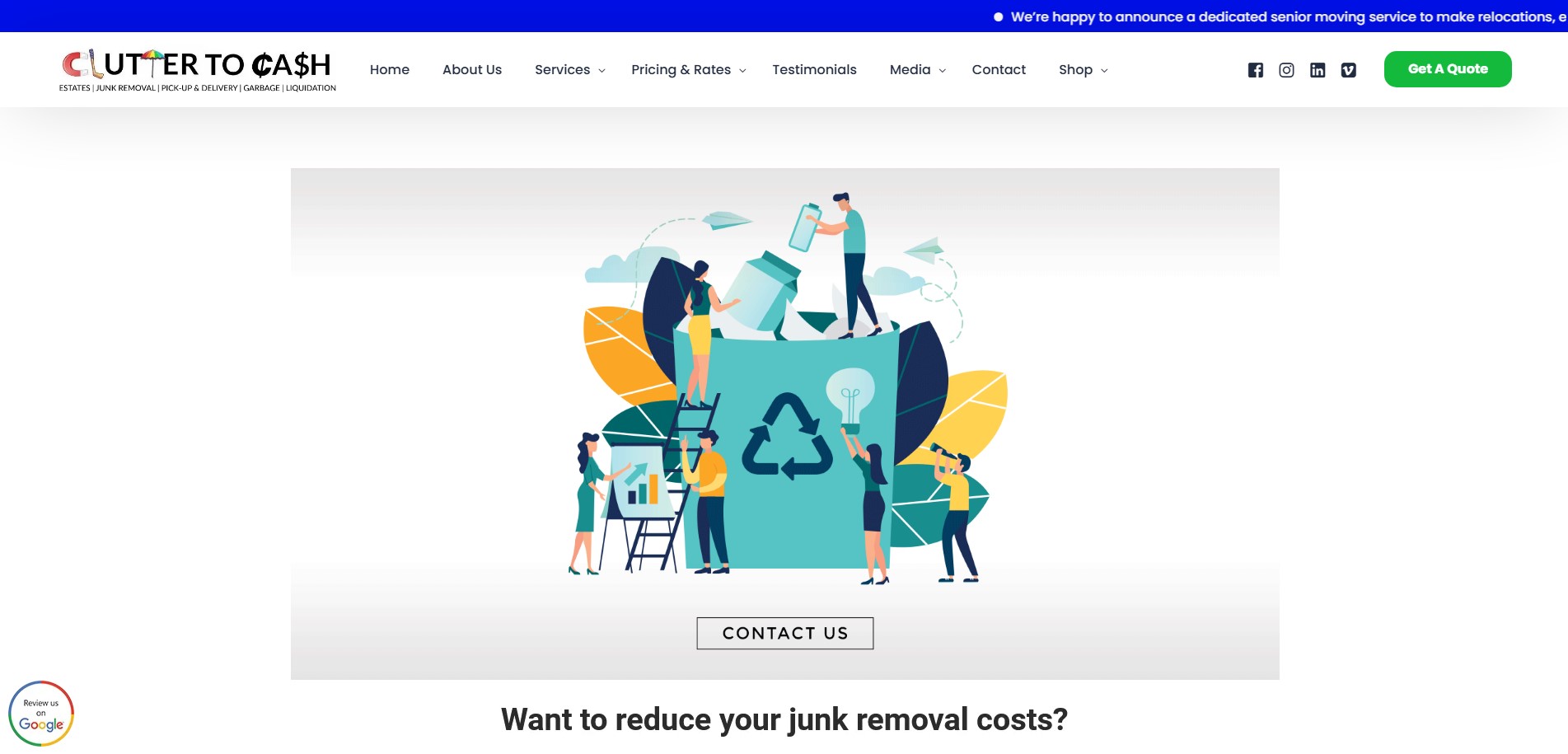 Cluttertocash website preview