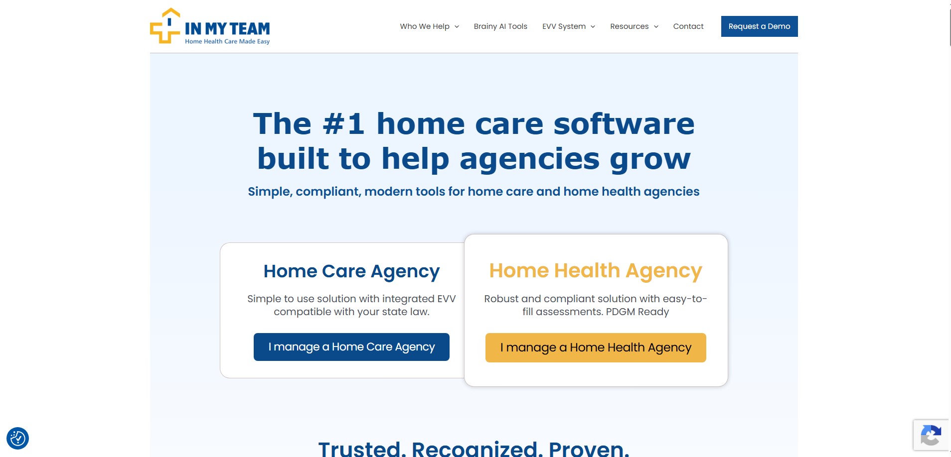 In My Team website preview