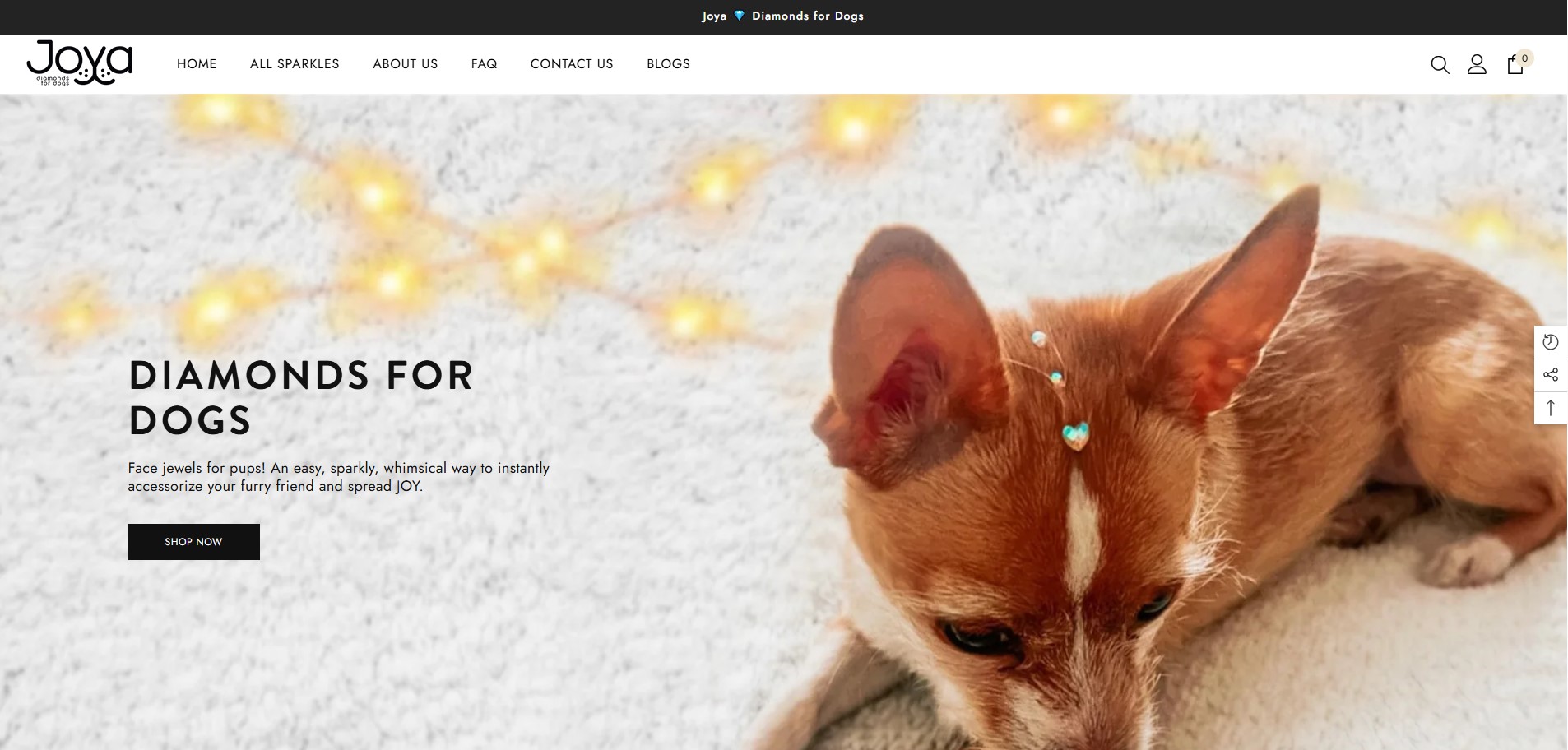 Joya Dog Diamonds website preview
