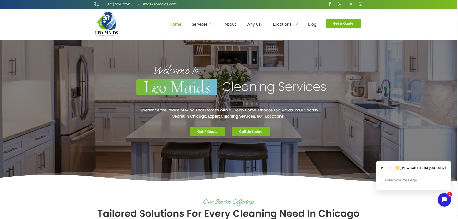 Leo Maids website preview
