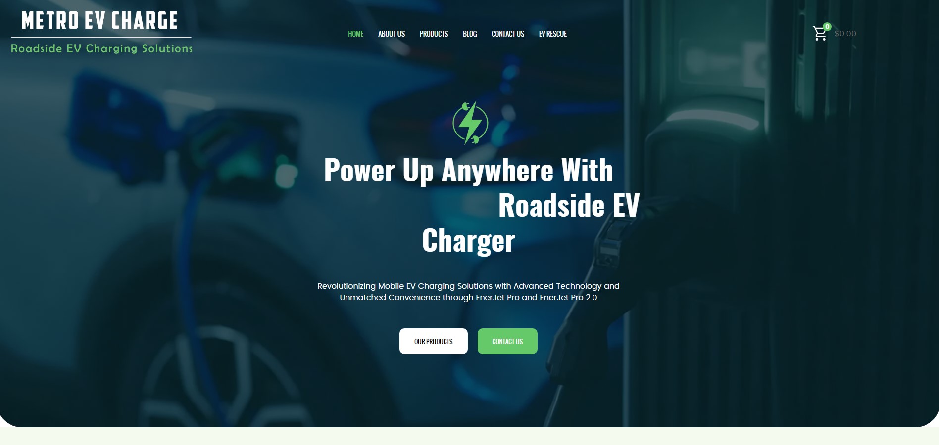 Metro Evcharge website preview