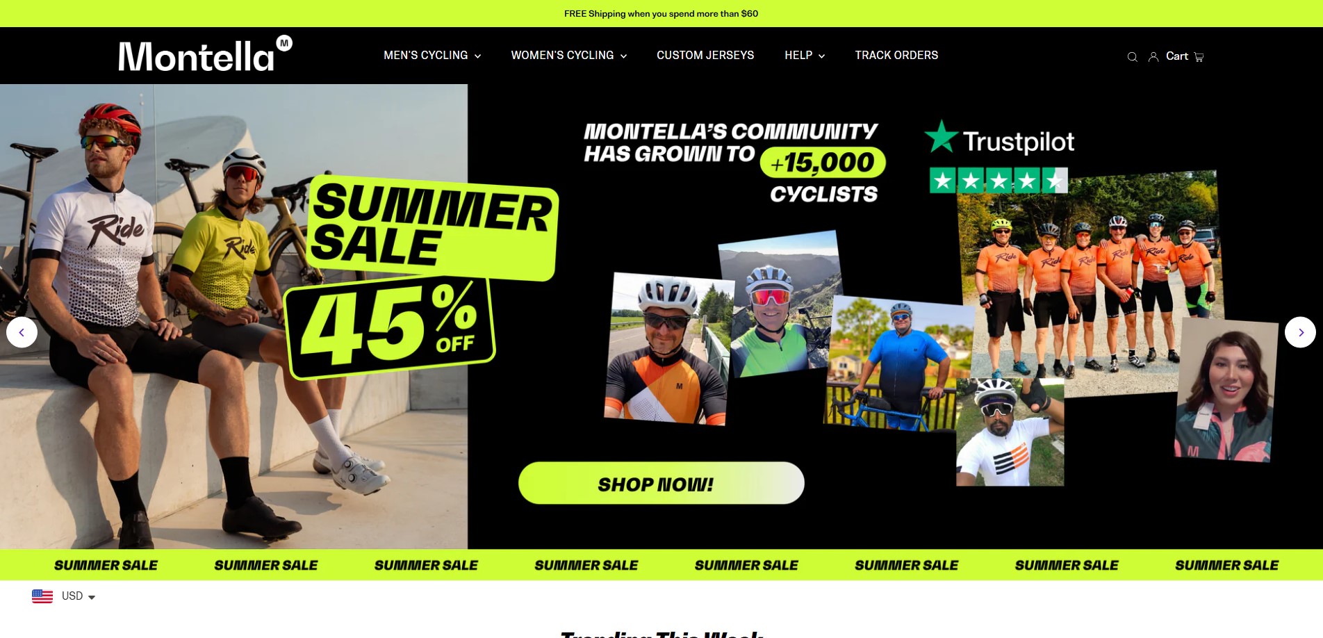Montella Cycling website preview