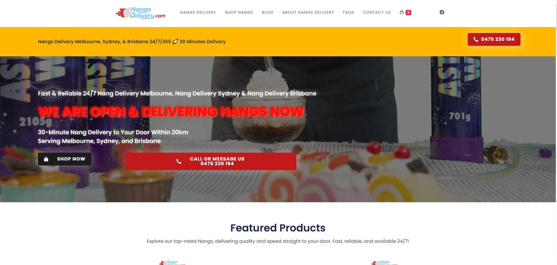 Nangs Delivery website preview