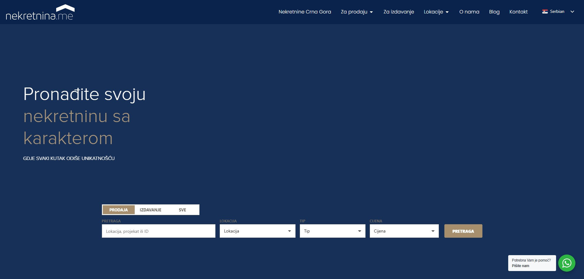 Nekretnina website preview