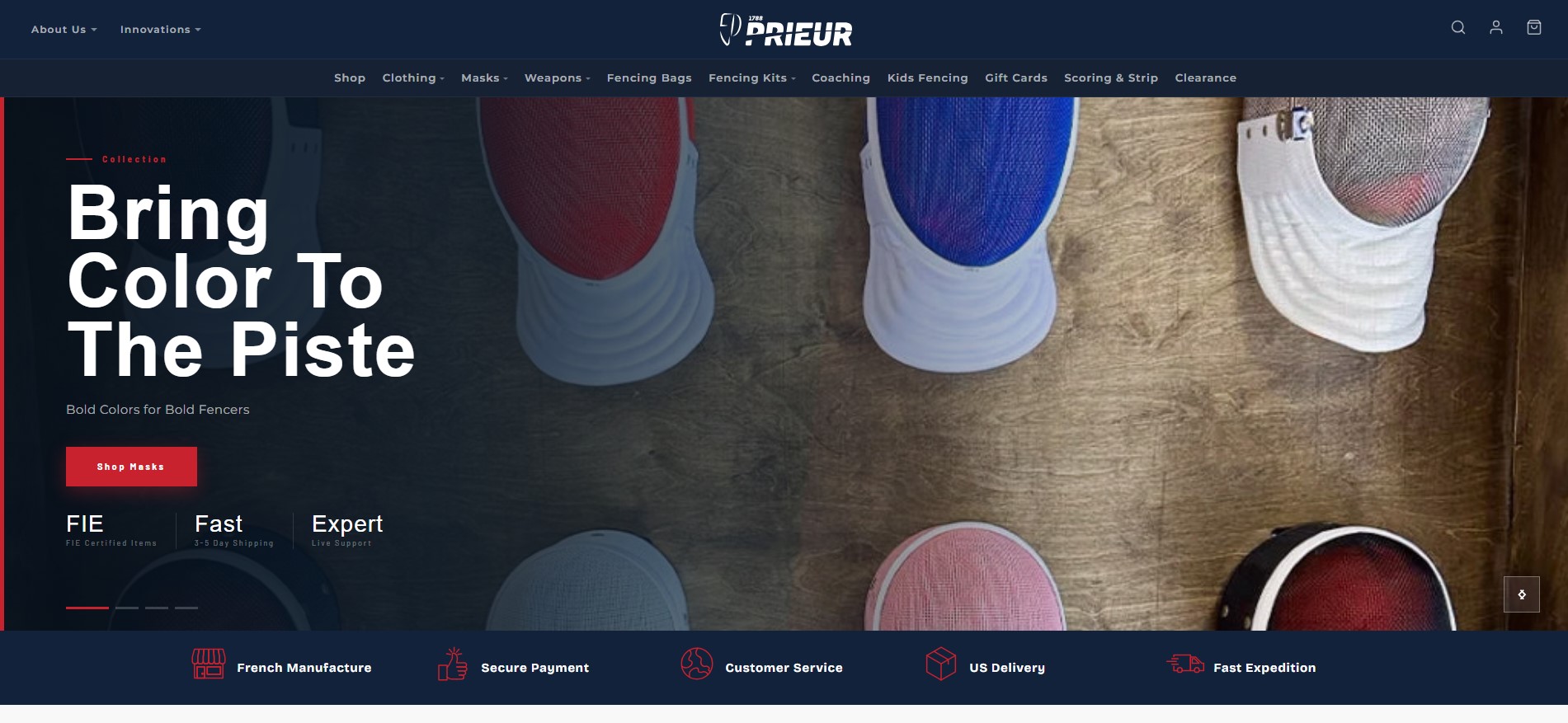 Prieur USA website preview