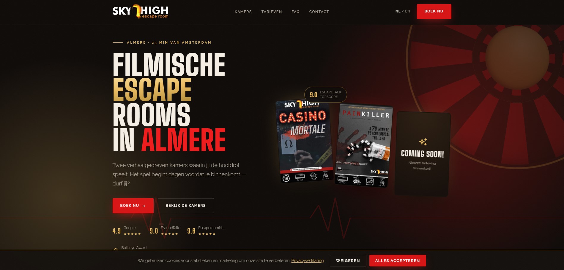 Skyhighescaperoom website preview