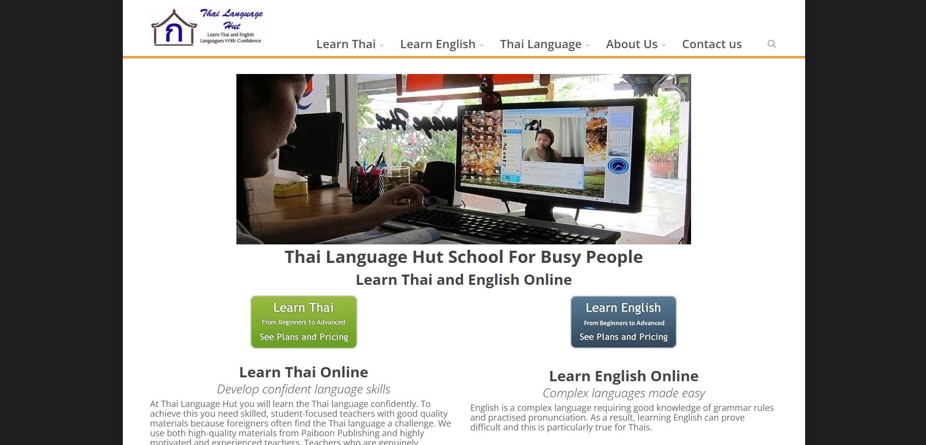Thai Language Hut website preview